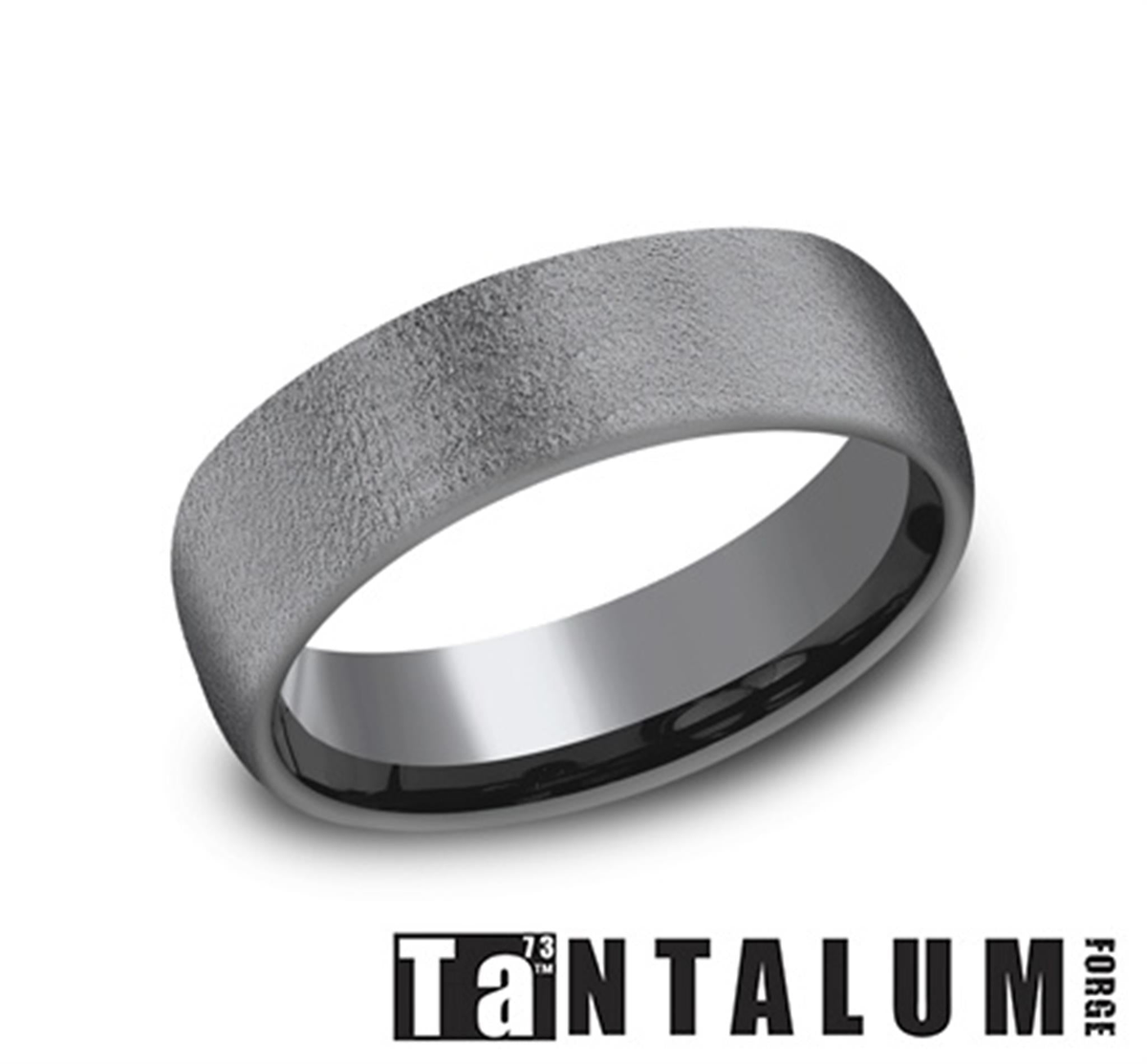 Tantalum Gray Engraved Wedding Band