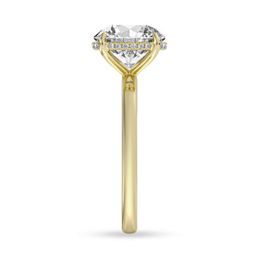 Centurion Collection 14Kt Yellow Gold Hidden Halo 2ct 100-Faceted Lab-Grown Round Diamond Solitaire Engagement Ring
