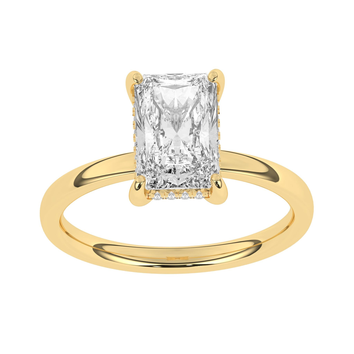 Lasker's Big Rocks Collection 14Kt Yellow & White Gold Hidden Halo Solitaire  With Lab-Grown Center Diamond