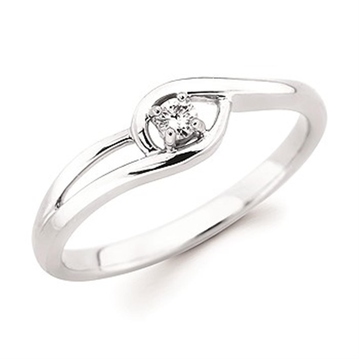 Sterling Silver Promise Ring With 0.05cttw Natural Diamonds