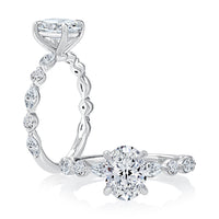 A. Jaffe Oval Diamond Vanessa Engagement Ring in 14K White Gold
