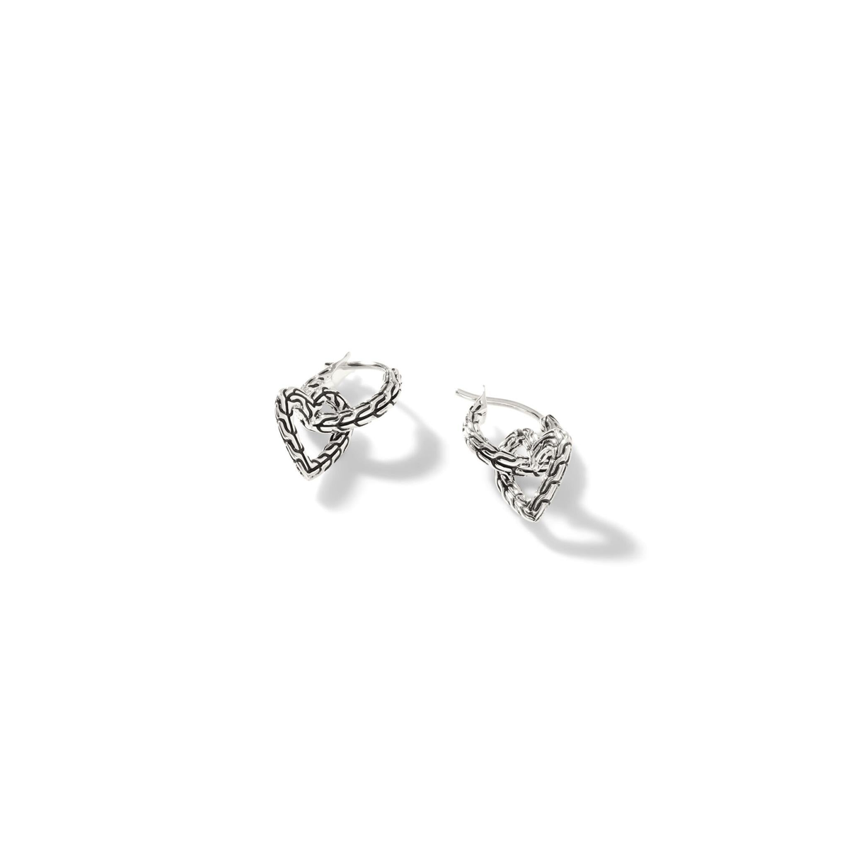 John Hardy Silver Manah Heart Drop Earrings