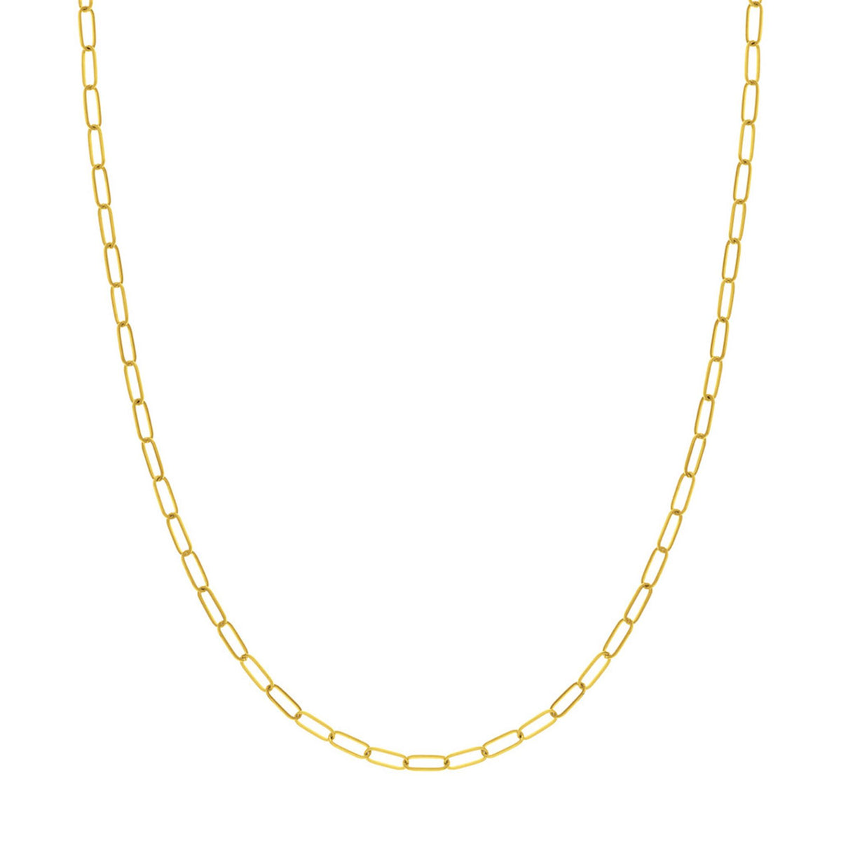 14K Yellow Gold 3mm Paperclip Chain