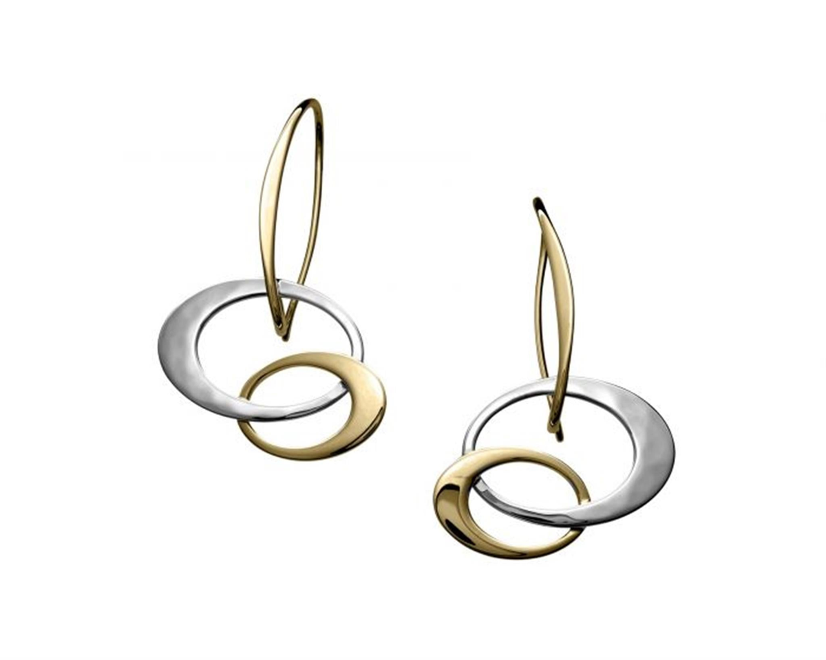 E.L. Designs Silver  Gold Petite Entwined Elegance Earrings