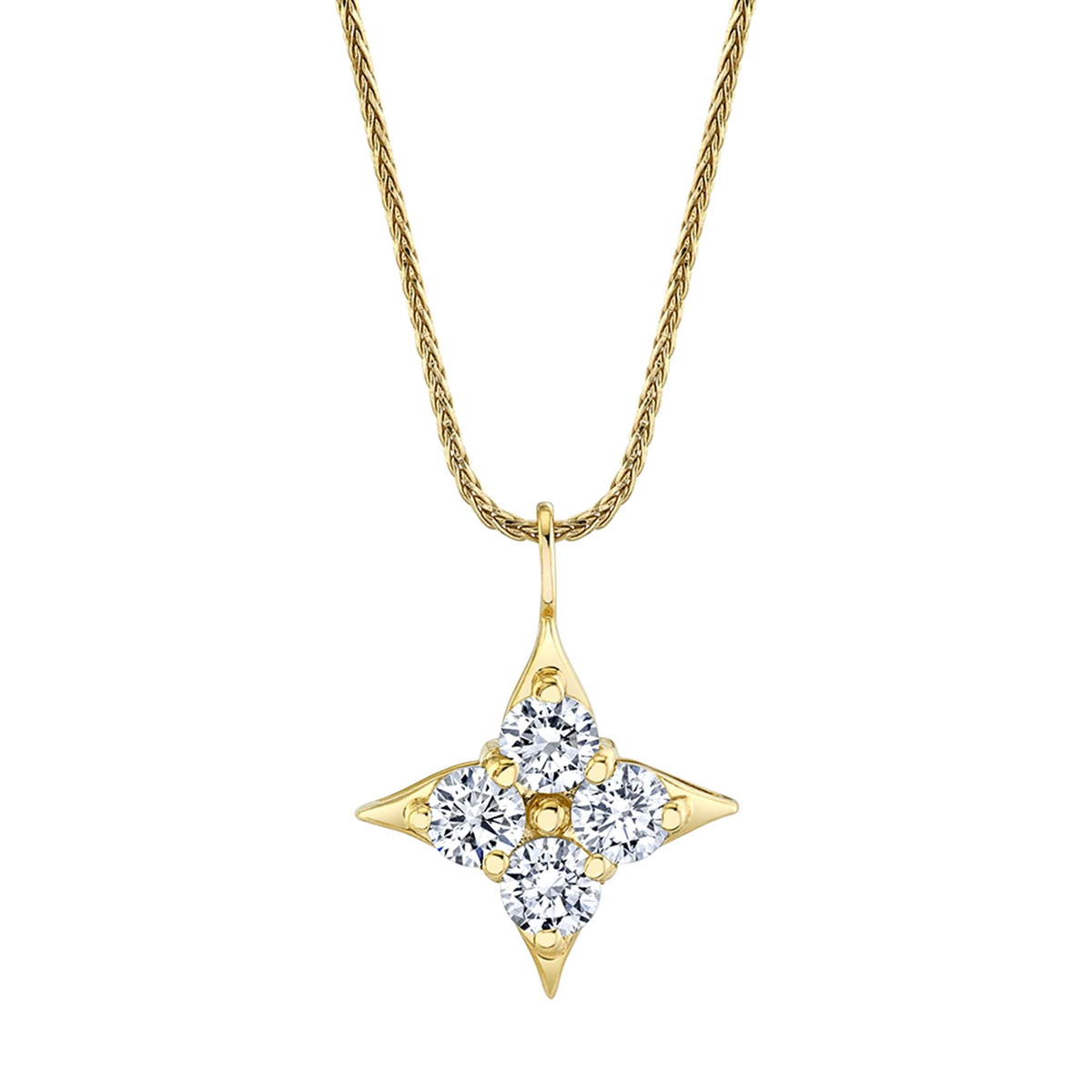 Star Of Hope 14K Yellow Gold Pendant with 1.20cttw Natural Diamond