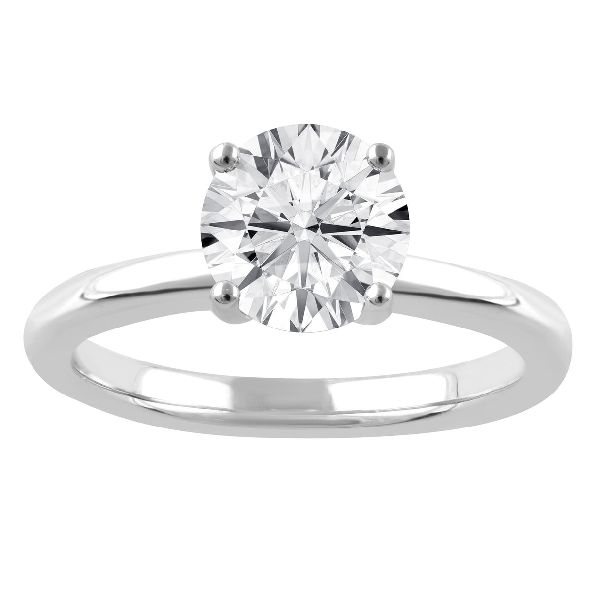 14Kt White Gold Solitaire Solitaire Ring With 1.50ct Lab-Grown Center Diamond
