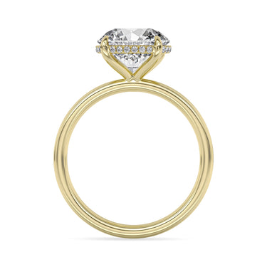 Centurion Collection 14Kt Yellow Gold Hidden Halo 2ct 100-Faceted Lab-Grown Round Diamond Solitaire Engagement Ring