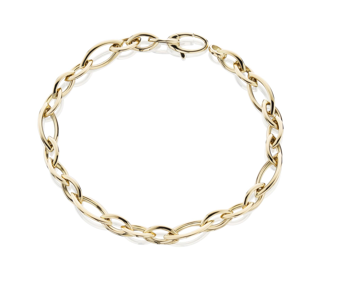 14K Yellow Gold Oval Link Bracelet