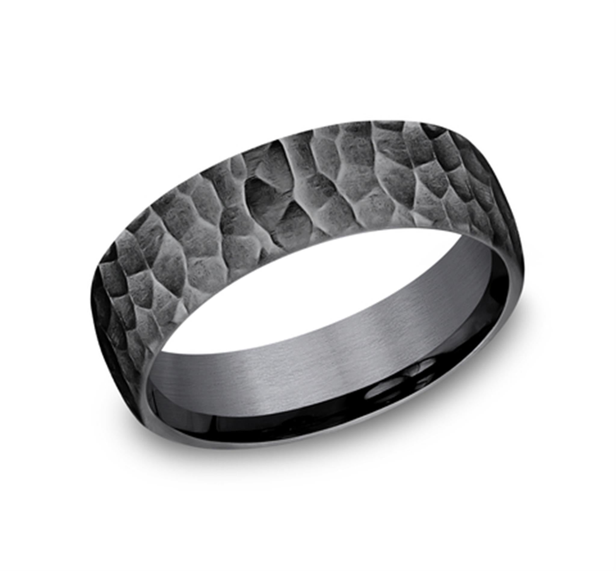 Tantalum Gray Engraved Wedding Band