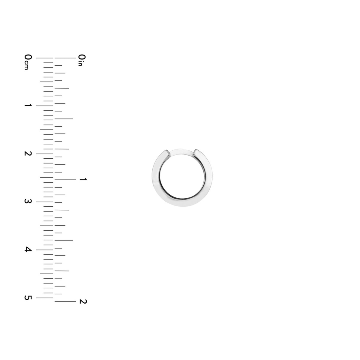 14Kt White Gold Round Hoop Earrings