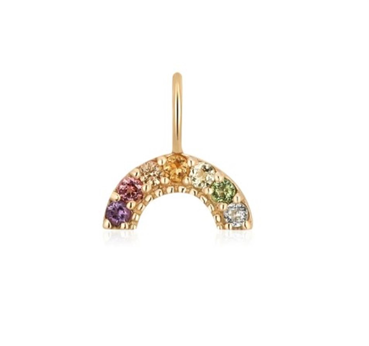 Aurelie Gi 14K Yellow Gold Arc Rainbow Multi-Gem Charm