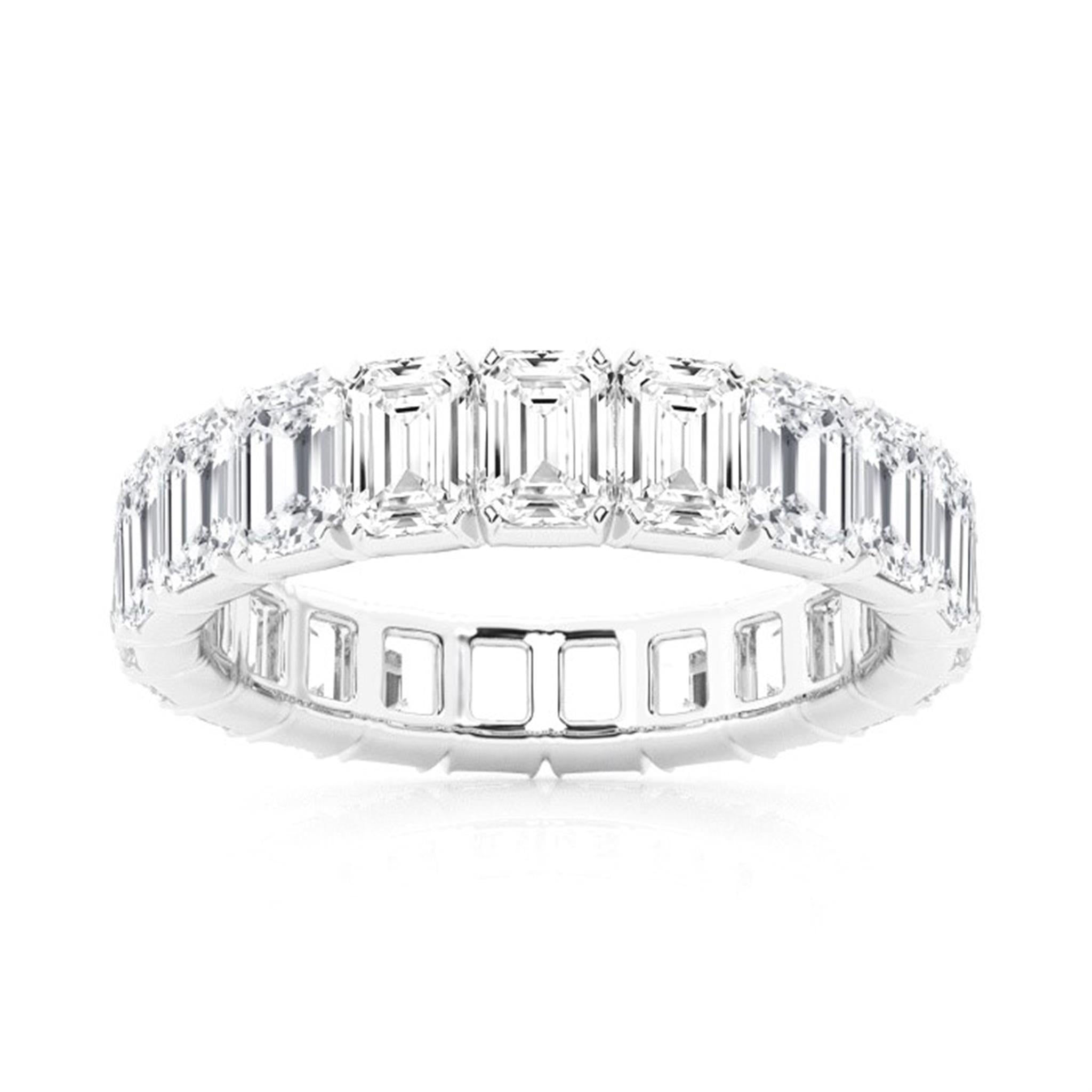 Emerald cut sale eternity wedding band