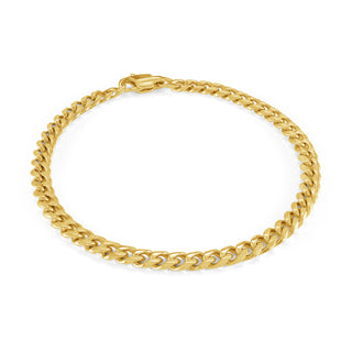 Italgem Stainless Steel Gold IP Plated 6mm Curb Link Bracelet - 8"