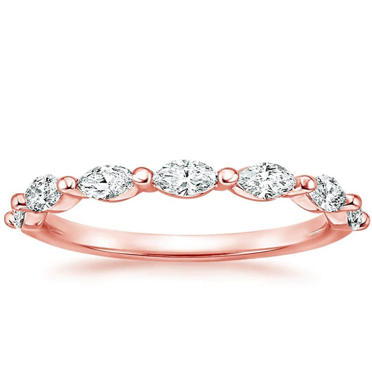 14Kt Rose Gold Stackable Wedding Ring With 0.56cttw Natural Diamonds