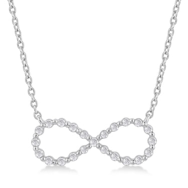 Sterling Silver 0.12cttw Diamond Infinity Pendant