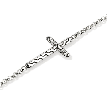 John Hardy Sterling Silver JH Essentials Cross Bracelet