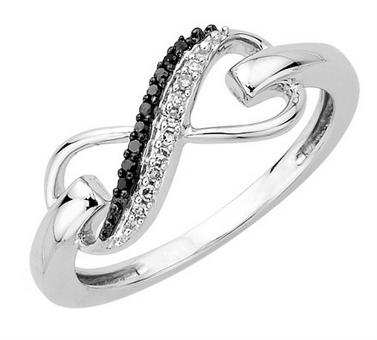 Sterling Silver Infinity Diamond Ring