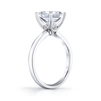 Pure Lasker Platinum Regal Crown Solitaire Engagement Ring - 2ct Round Center Stone Sold Separately