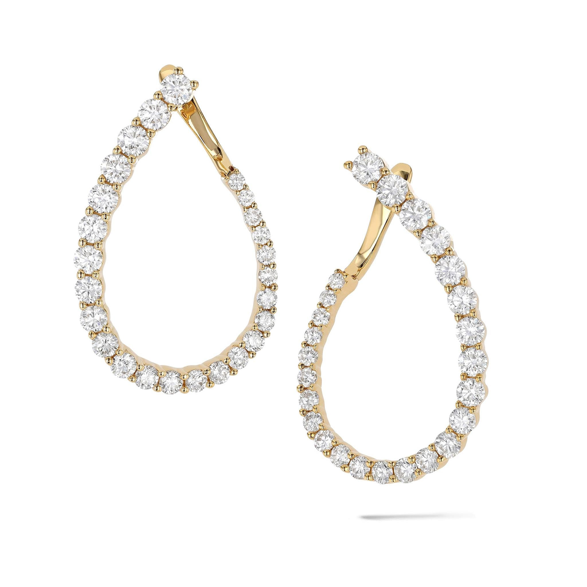 Lasker Couture 18Kt Yellow Gold Duchess Earrings With 1.70cttw Natural Diamonds