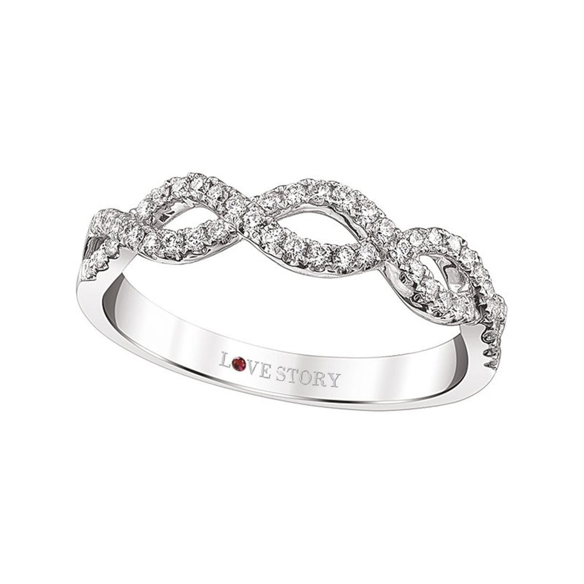 14Kt White Gold Infinity Weave Ring With 0.27cttw Natural Diamonds