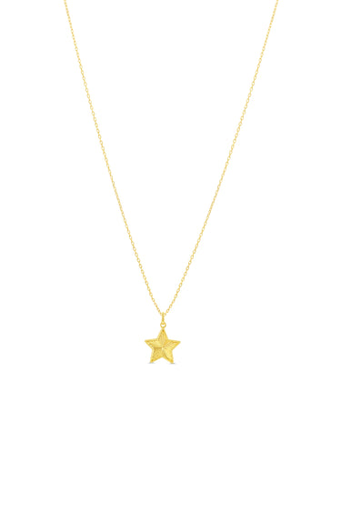 Bella Gold Collection 10Kt Yellow Gold Diamond-Cut Star Pendant on Adjustable 18" Cable Chain