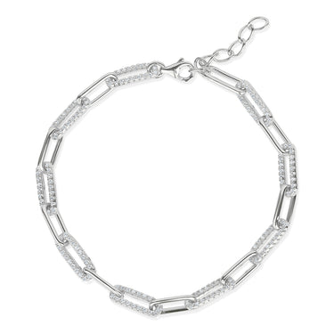 Sterling Silver Pretty Link Paperclip Bracelet