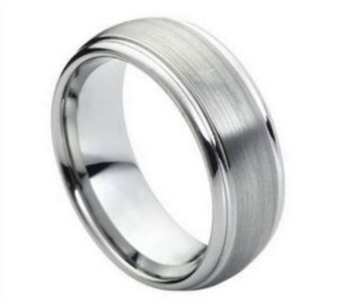 Tungsten Carbide Gray Engraved Wedding Band