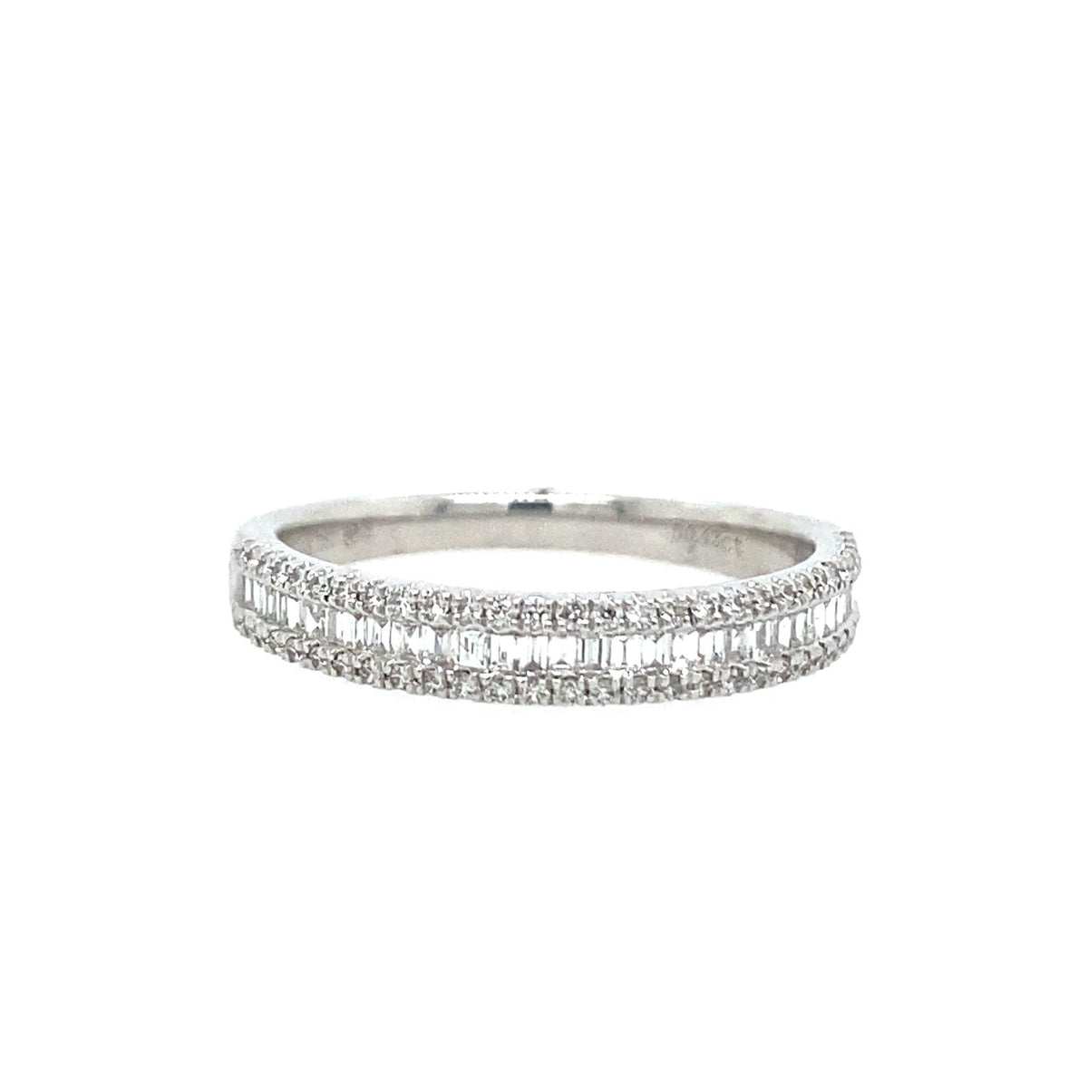 18Kt White Gold Stackable Wedding Ring With 0.44cttw Natural Diamonds
