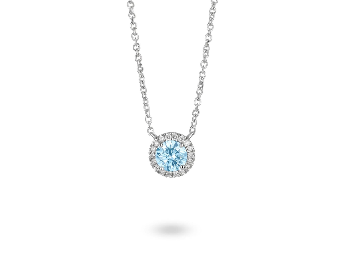 14Kt White Gold Halo Pendant With 1.00cttw Lab-Grown Diamonds