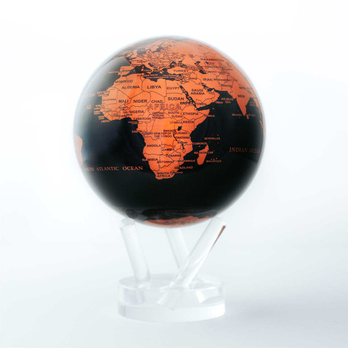 Mova 4.5" Black And Copper Globe With Acrylic Base