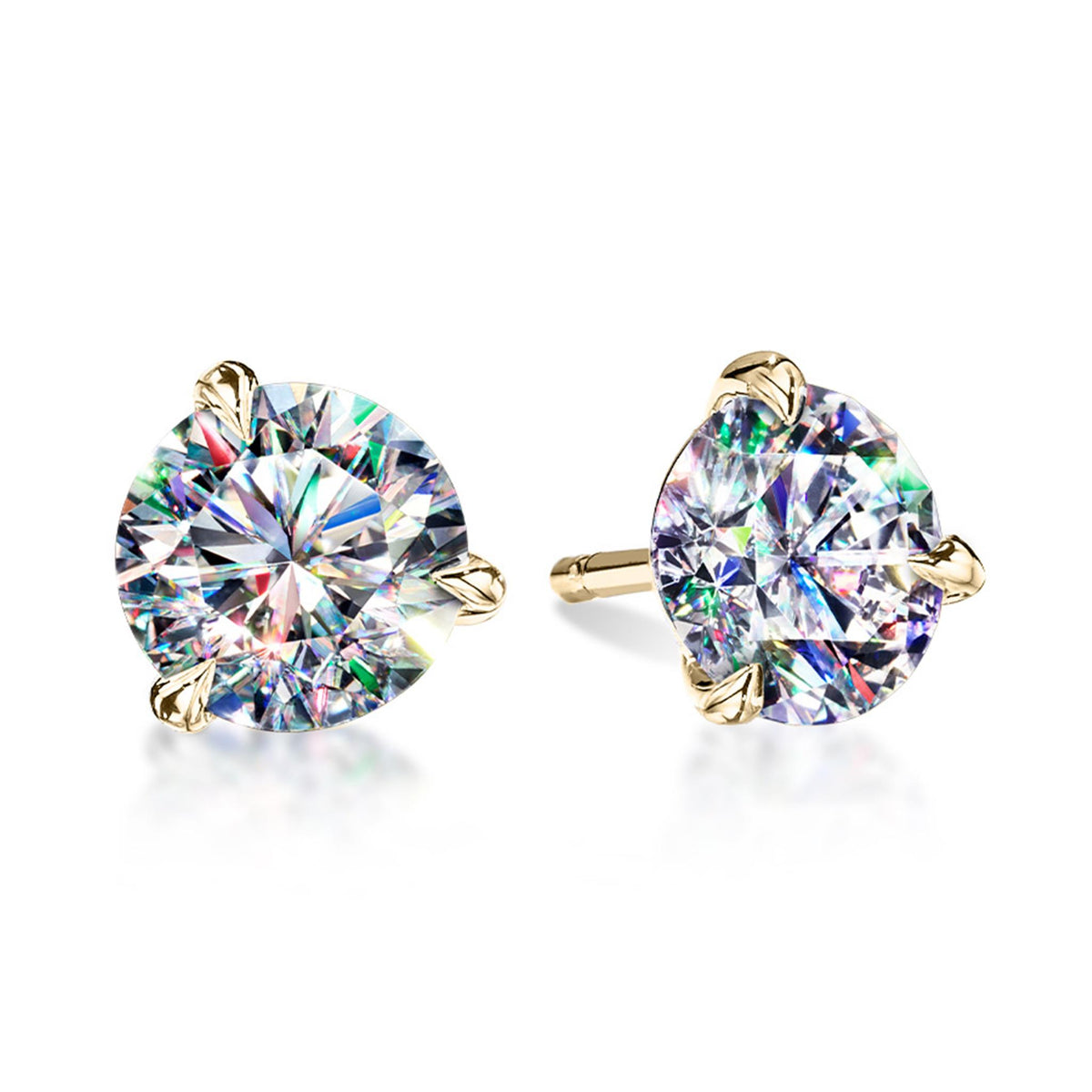 Facets Of Fire 14K White Gold Martini Stud Earrings With 2.13cttw Natural Diamonds