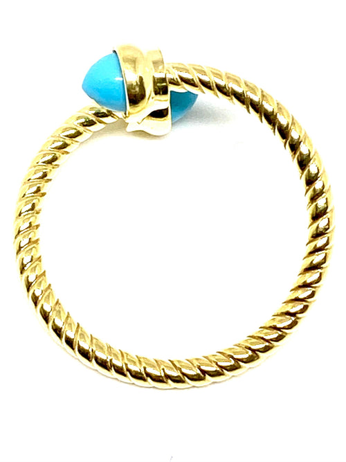 14Kt Yellow Gold Fashion Fashion Ring With Turquoise