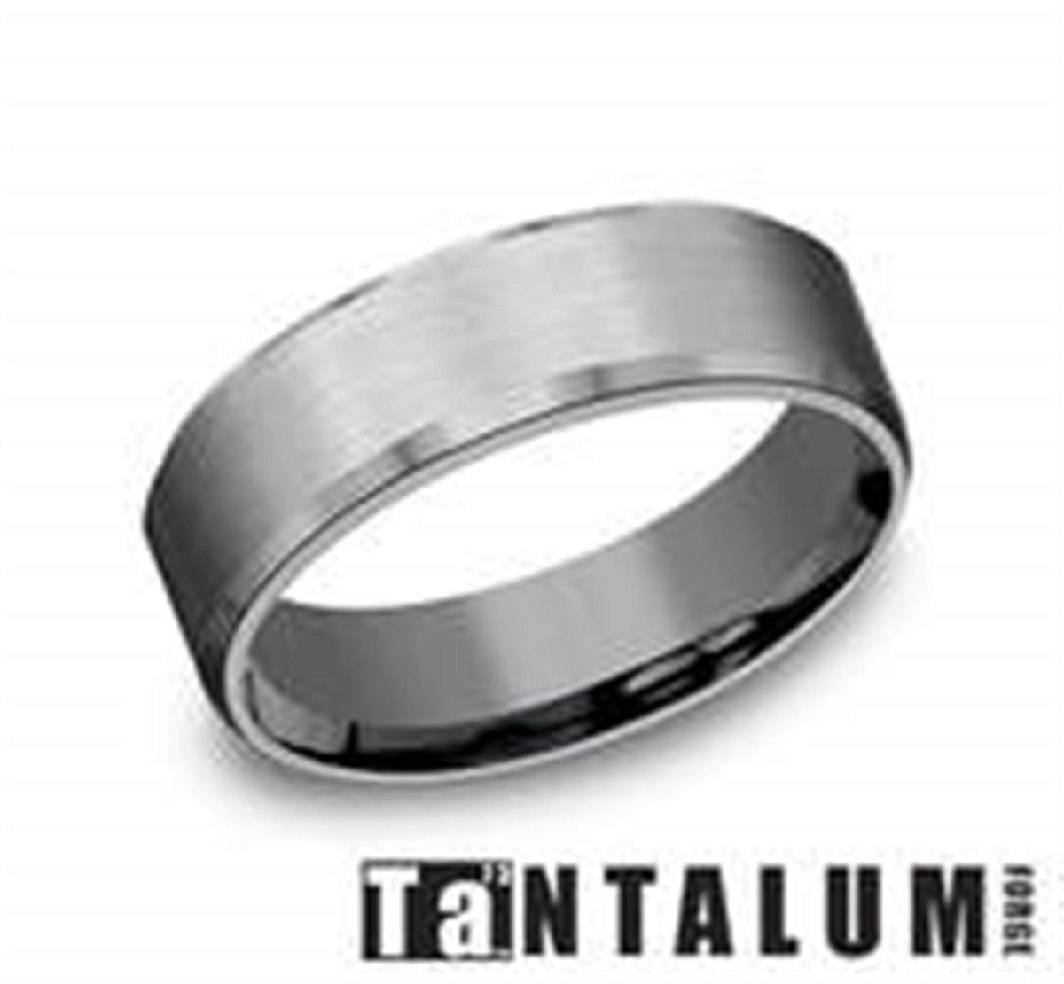 7mm Tantalum Band with Beveled Edge and Satin Finish