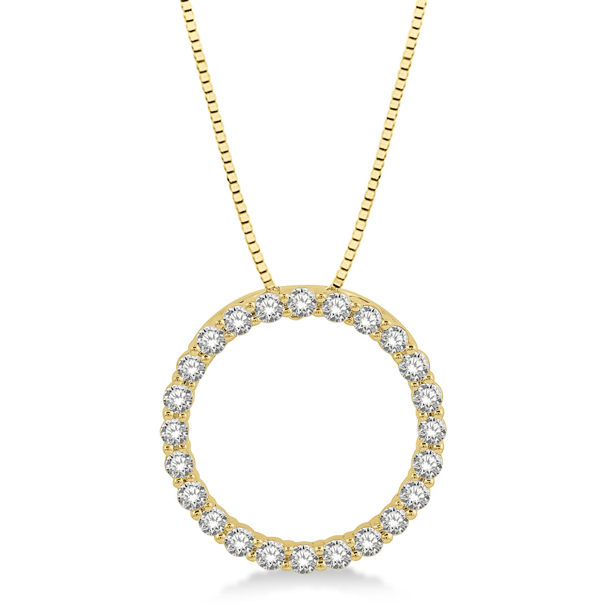 14Kt Yellow Gold Circle of Love 0.50cttw Diamond Pendant