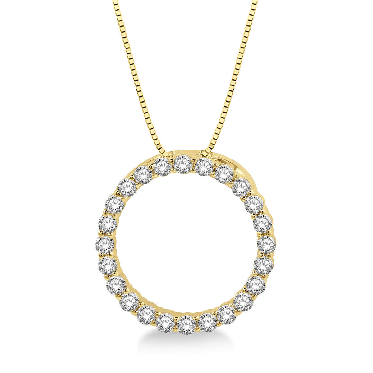 14Kt Yellow Gold Circle of Love 0.25cttw Diamond Pendant