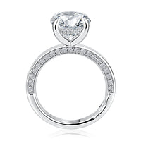 A. Jaffe Round Center Diamond Solitaire Engagement Ring with Accent Diamonds In Ring Edge