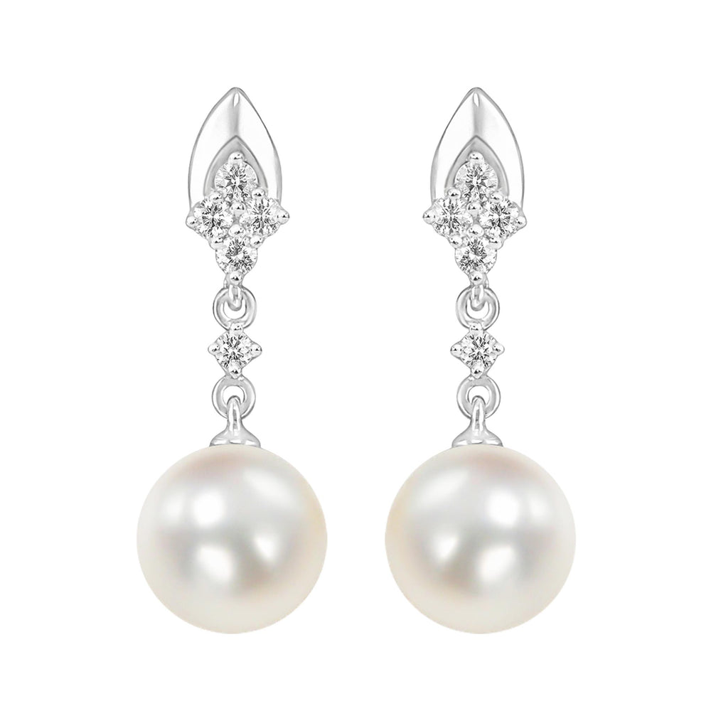 Pearl Teardrop Fish Hook 14K White Gold Dangle Earrings - Gemologica, A  Fine Online Jewelry Store