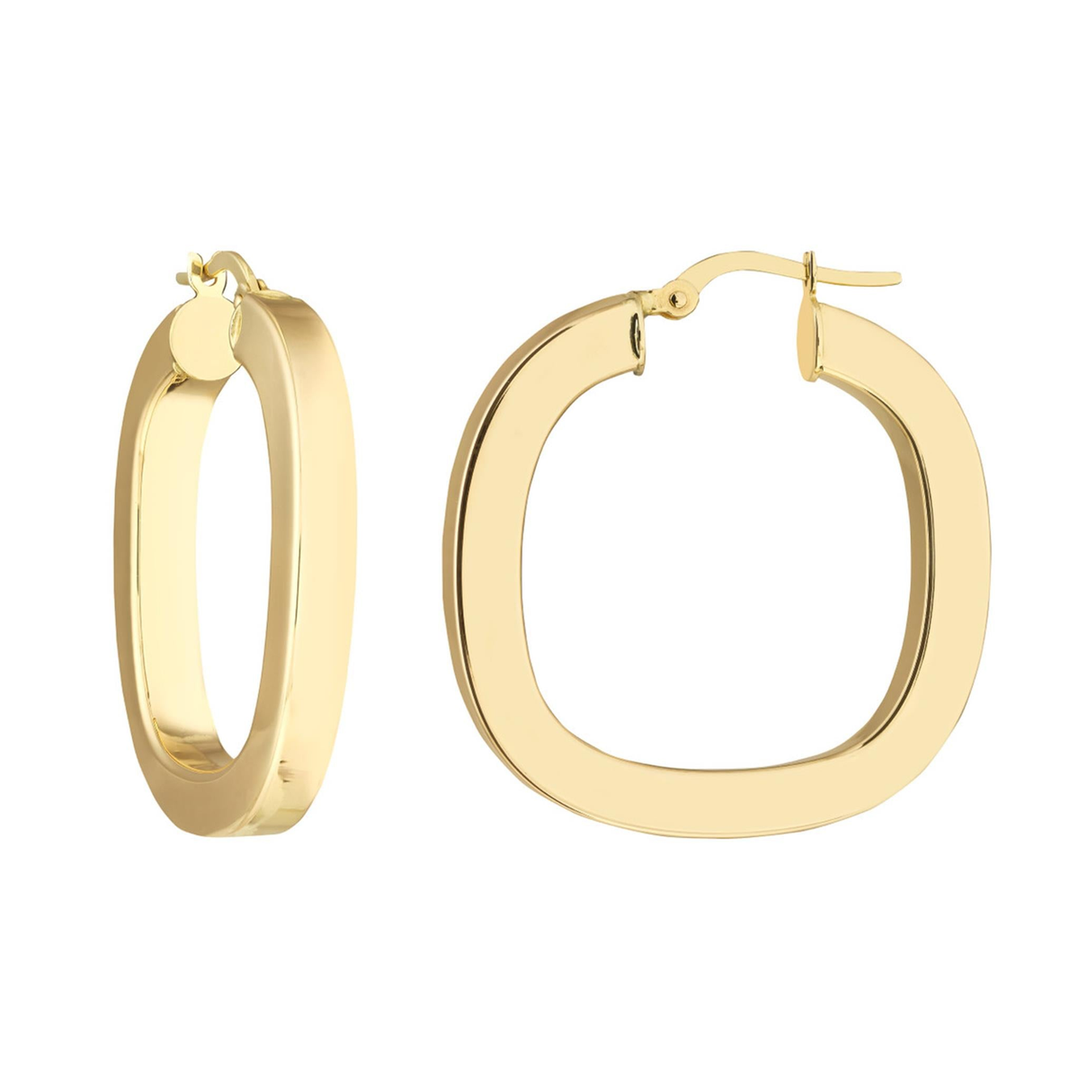 14Kt Yellow Gold Round Hoop Earrings