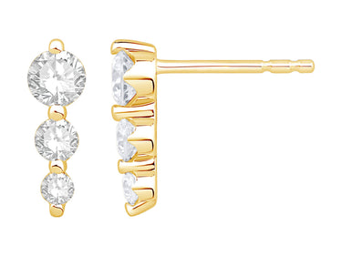 10Kt Yellow Gold Graduated 0.50cttw Lab-Created Diamond Stud Earrings