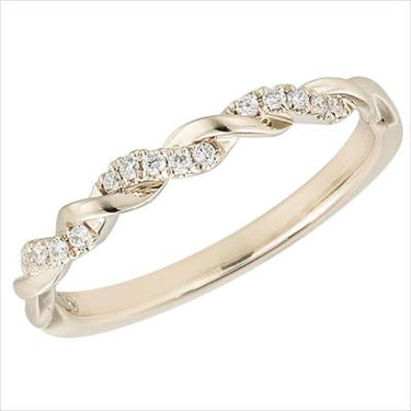 14Kt Yellow Gold Twist Band with .10Cttw Natural Diamonds