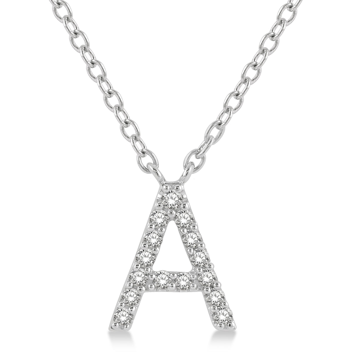 Lasker Petites 10Kt White Gold ‘A’ Initial Diamond Pendant