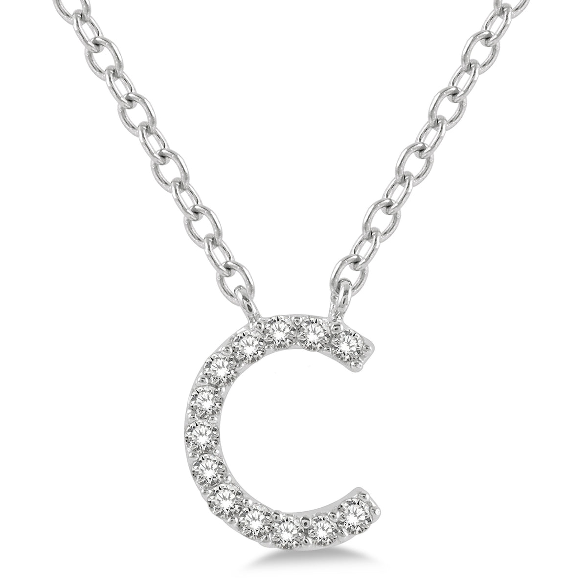 Lasker Petites 10Kt White Gold ‘C’ Initial Diamond Pendant