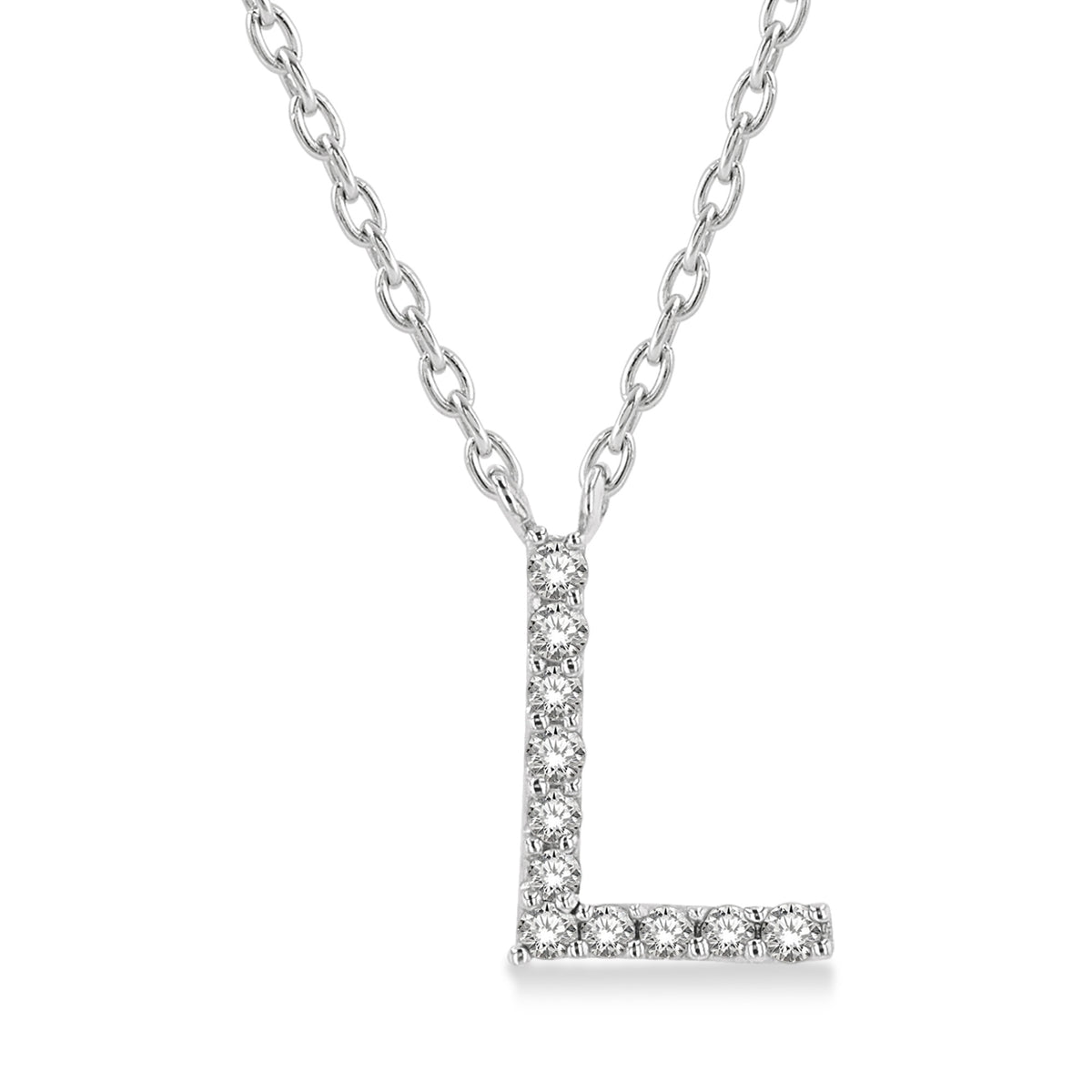 Lasker Petites 10Kt White Gold ‘L’ Initial Diamond Pendant