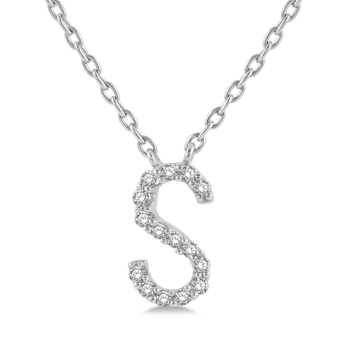 Lasker Petites 10Kt White Gold ‘S’ Initial Diamond Pendant