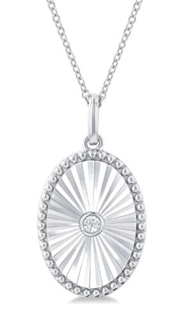 Sterling Silver Oval Sunburst Medallion Pendant