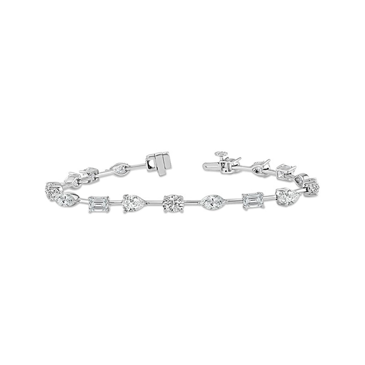 14Kt White Gold Bracelet With 7.75cttw Natural Diamonds
