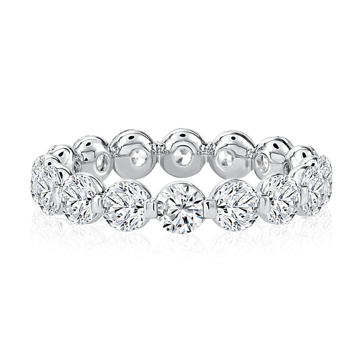 A. Jaffe Lotus Collection Shared Prong 3ctw Diamond Eternity Band