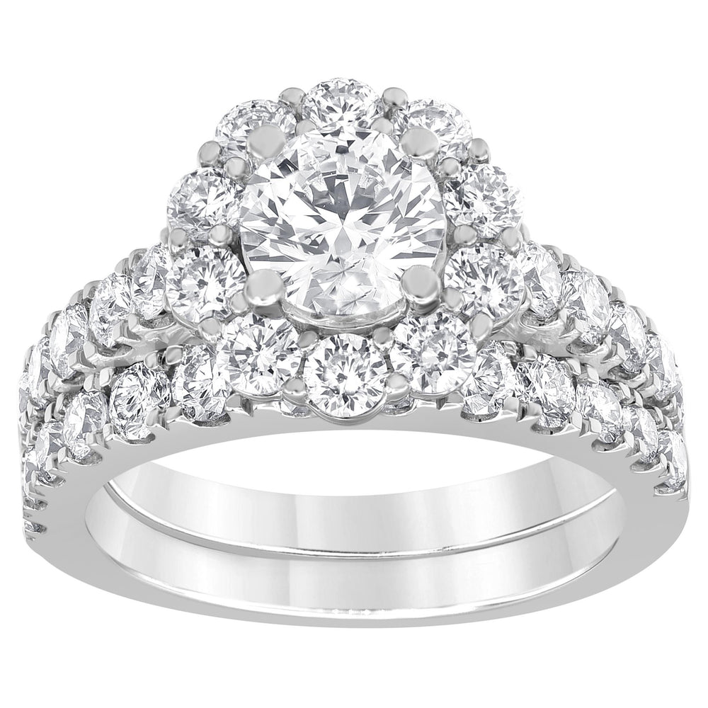 14Kt White Gold Three-Stone Engagement Ring With 1.63ct Lab-Grown