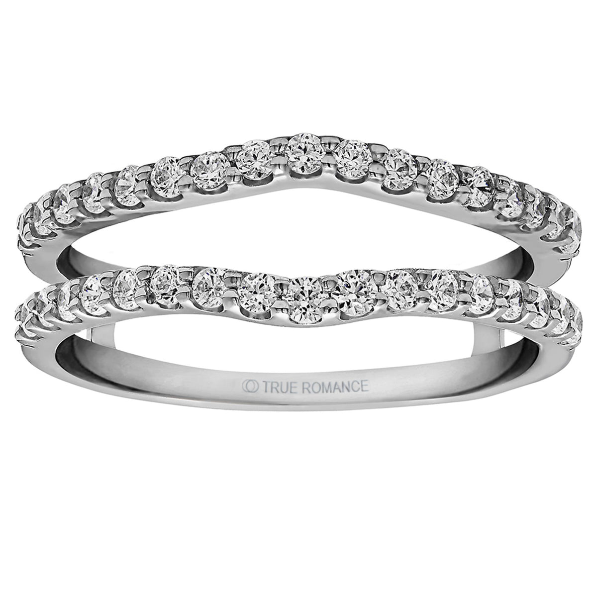 14Kt White Gold Insert Guard / Wrap Ring With 0.51cttw Natural Diamonds