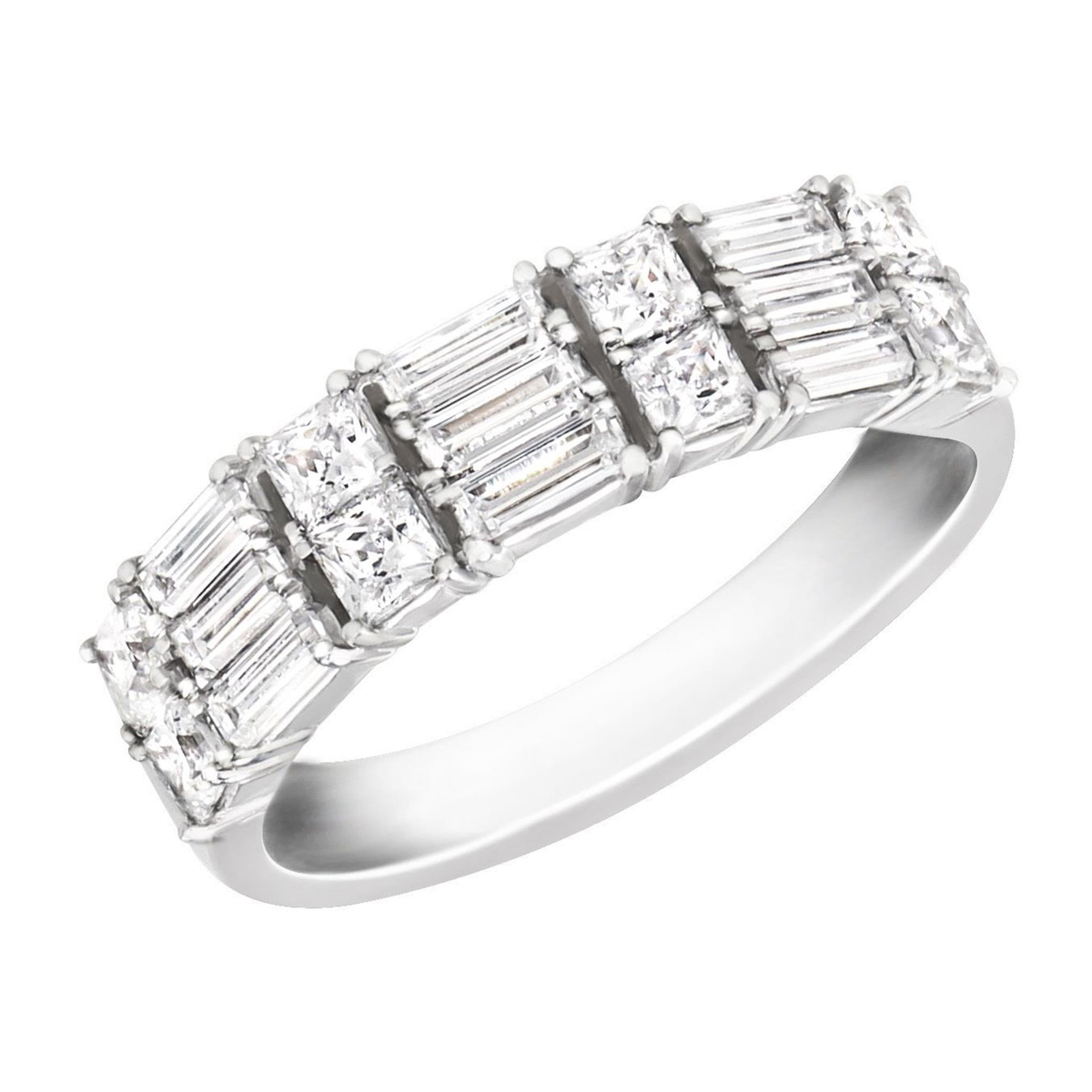 18Kt White Gold Stackable Wedding Ring With 1.46cttw Natural Diamonds